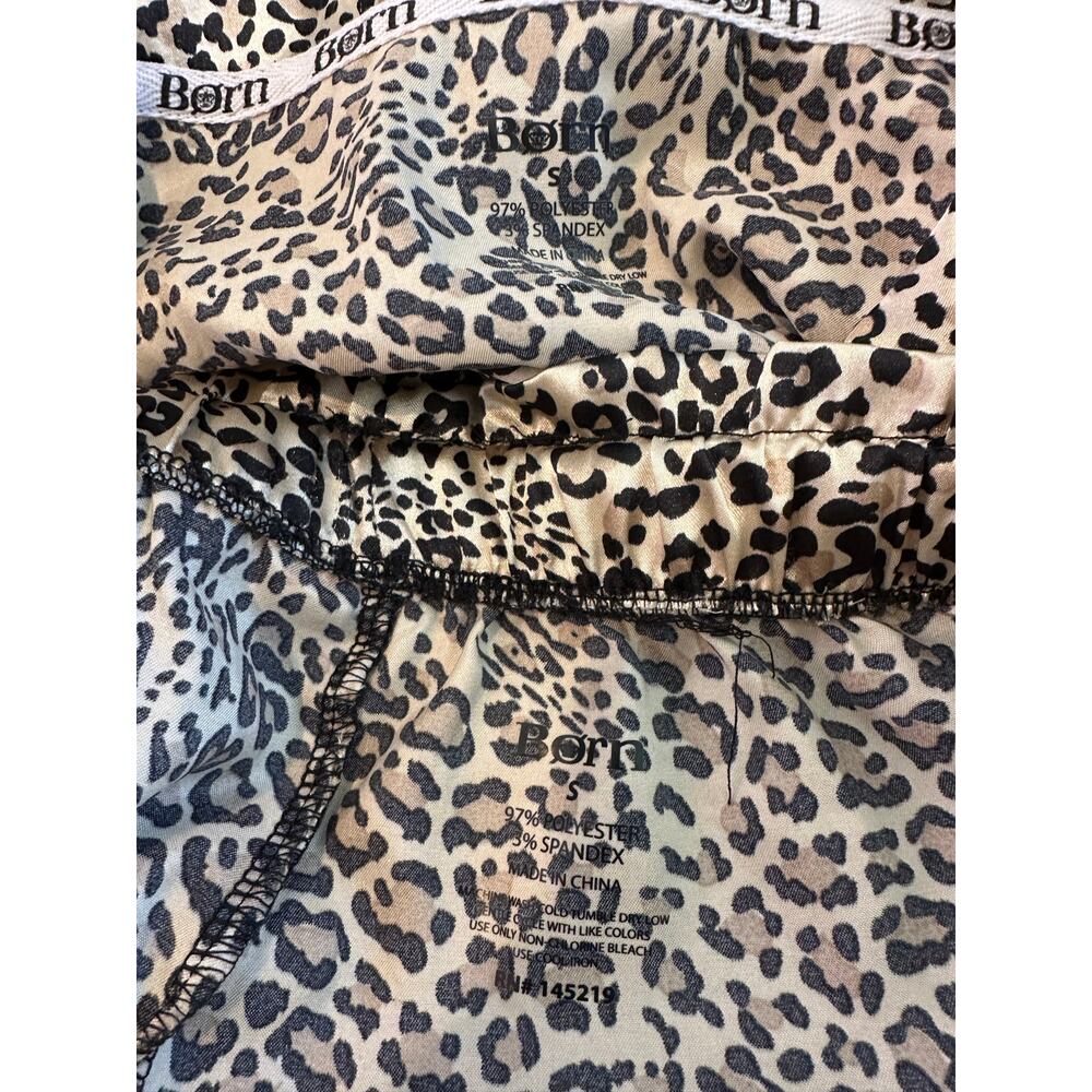 BORN PJ SET LS Button Up with Shors Leopard Silky Blend Small - Picture 5 of 5